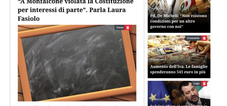 Democratica parla dell’iniziativa “Scuola di sana e robusta costituzione”