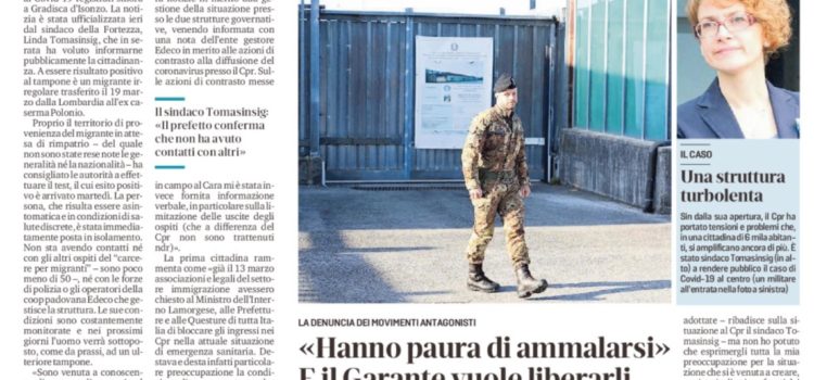Un positivo al Centro rimpatri di Gradisca