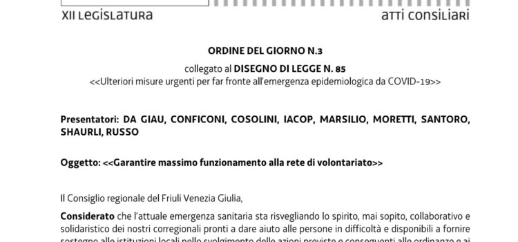 Covid-19 – cinque ordini del giorno respinti senza un perché: occasione persa